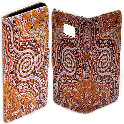 For Huawei Series - Aboriginal Art Print Flip Case Wallet Mobile Phone Cover #2 - Picture 8 of 10