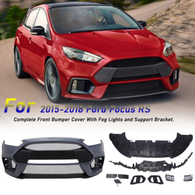 NEW Front Bumper Cover w/ Fog Lights Set For 2015 2016 2017 2018 Ford Focus RS