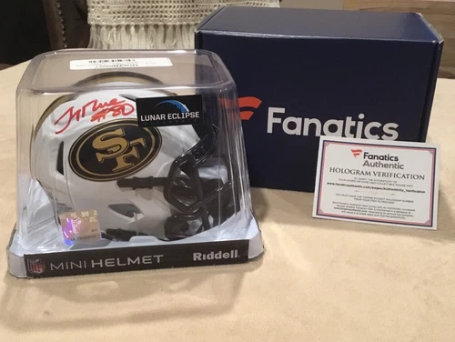Jerry Rice Signed Fanatics Lunar Eclipse Mini Helmet San Francisco 49ers Red Ink