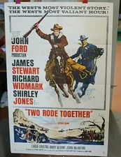 ORIGINAL MOVIE POSTER TWO RODE TOGETHER 1sh 1961 John Ford, art of James Stewart