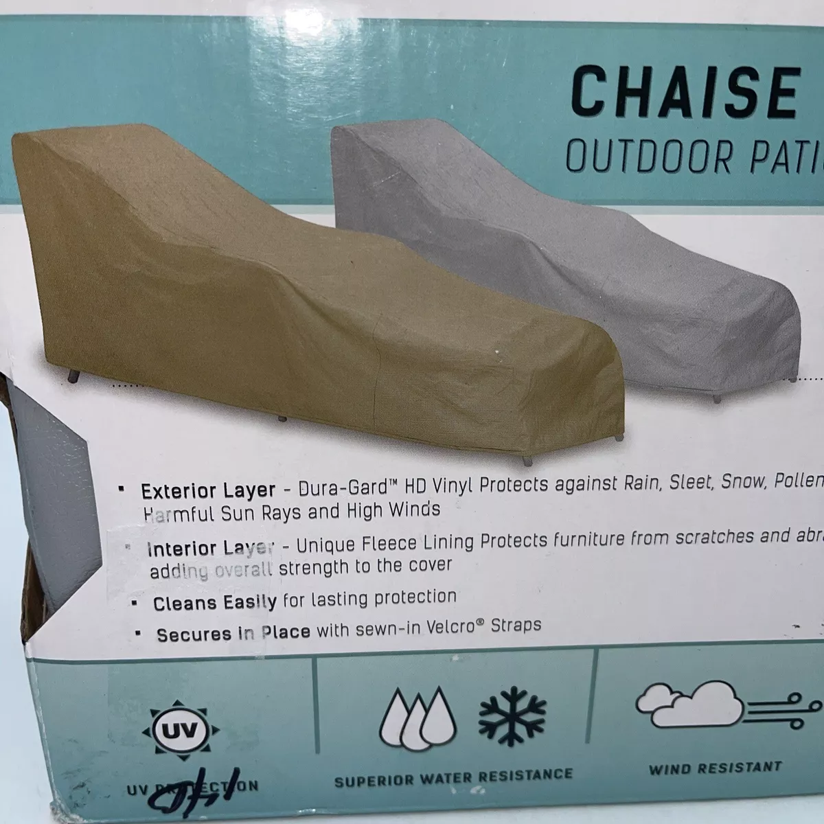 Protective Covers Weatherproof Wicker Rattan Chaise Lounge Cover Gray Grey