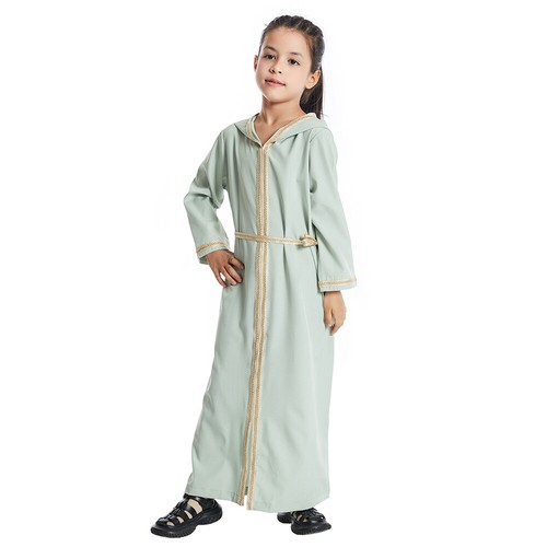 Modest Muslim Kids Girls Long Dress Abaya Islamic Kaftan Abaya Child Robe Arab - Picture 58 of 120