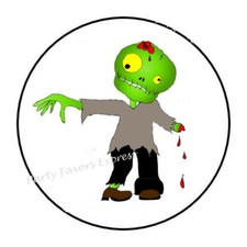 ZOMBIE HALLOWEEN ENVELOPE SEALS LABELS STICKERS PARTY FAVORS