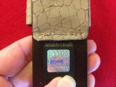 Roberto Cavalli Just Cavalli Python Embossed Tan Leather 