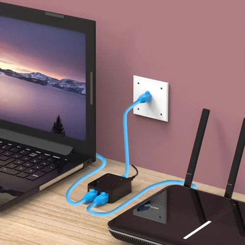 Gigabit Ethernet Splitter 1 to 2 High Speeds 100/1000Mbps Internet Splitter