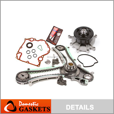 99-04 Jeep Dodge 4.7L Timing Chain Water Pump Kit+Timing Cover Gasket Set JTEC