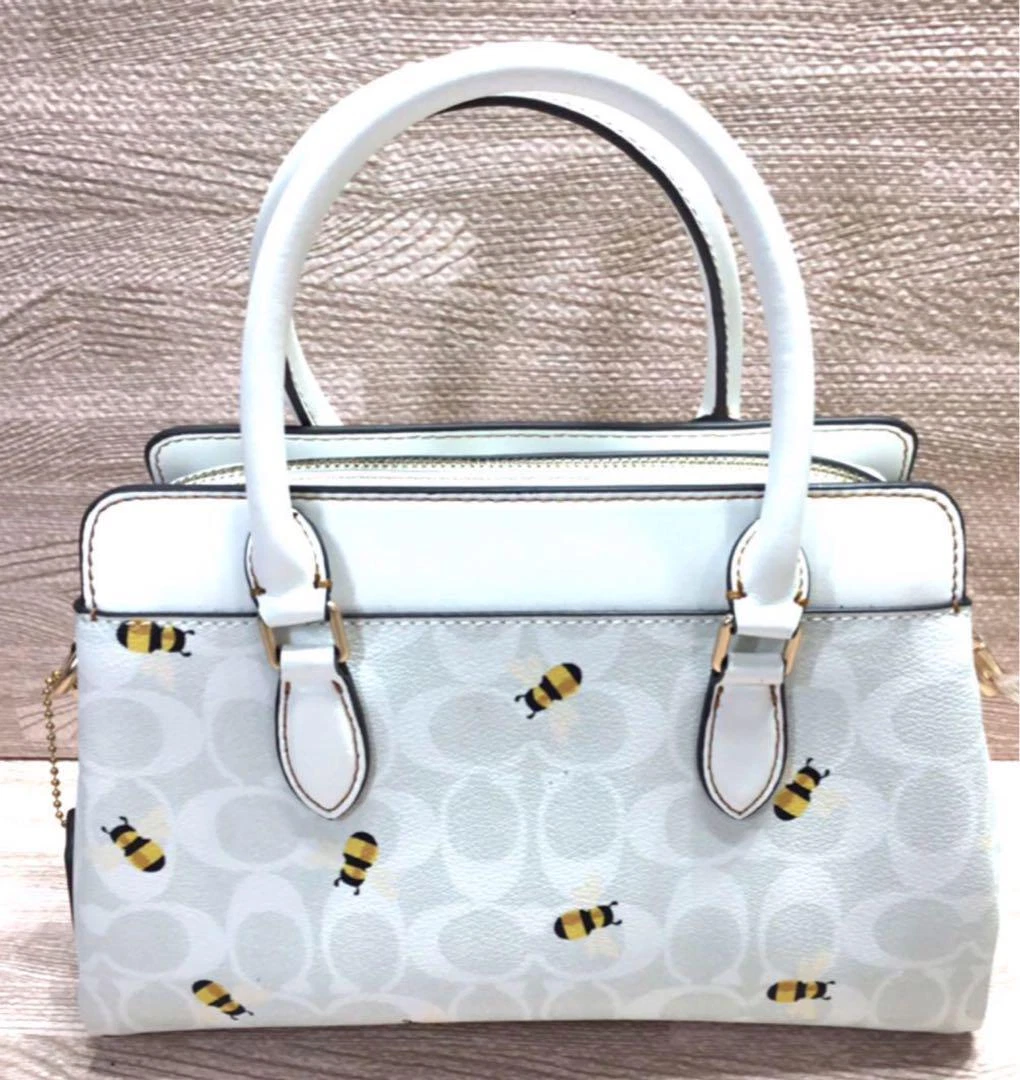 Borsa a tracolla Coach in tela rivestita originale bianca media donna 112519