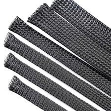 Black PET Expandable Braided Wire Cable Sleeve Sheathing Tube Protection 4~16mm