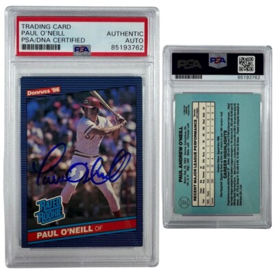 1986 Paul O'Neill Donruss Rated Rookie #37 Autographed PSA Authentic ...