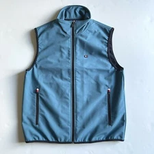NWT Tommy Hilfiger Men's Full Zip Shell Vest Soft Fleece Inside Blue All Sizes