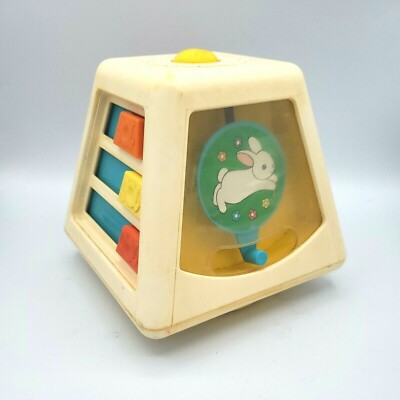 busy box fisher price Crib Activity Center with Straps - 1973 - plus non Fisher-Price Laugh & Learn Busy