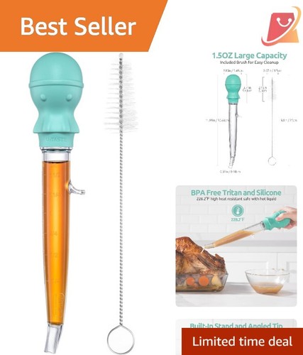 Turkey Baster Tritan 1.5oz Heat Resistant with Silicone Bulb and Cleaning Brush