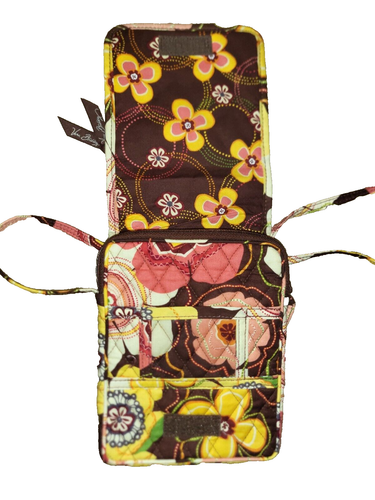 Vera Bradley Cross Body Purse Earthy Yellow Colors Minimalist Floral Wallet Bag - Picture 5 of 11