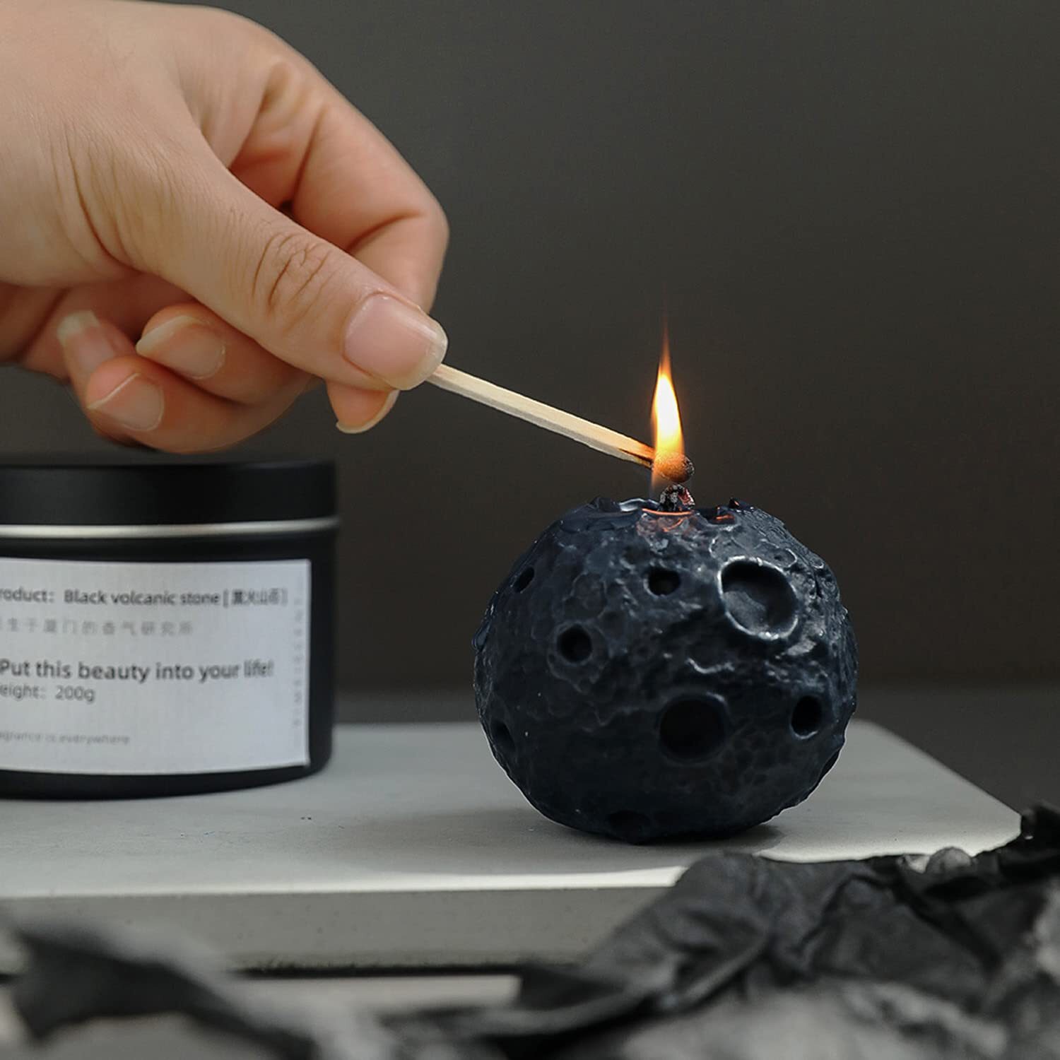 Moon Shaped 100G Galaxy Scented Soy Wax Decorative Candle Aroma Series