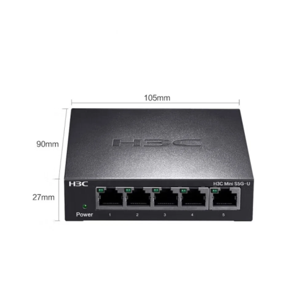 H3C 5-Port Gigabit Network Switches Enterprise Class Network Splitter Mini S5G-U - Image 3 of 3