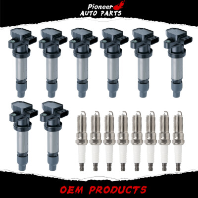 8X Ignition Coil+Spark Plug For Buick Lucerne Cadillac DTS SRX STS XLR 4.4L 4.6L