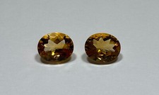 Matched Pair Honey Colored Colored Citrine - 10 X 12 X 6 MM - 9.30 TCW - Oval