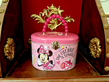 Disney Minnie Mouse Metal Lunch Box/Purse Beaded Handle Valentines Day
