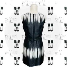 MILLY | 6 | White Ombré Satin Tie Dye Mini Shift Dress Pockets RARE MSRP$365
