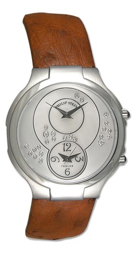 Philip Stein Modern Teslar Steel Mens Strap Watch Floating Diamonds 7-SCDMOP-OT - 第 1/1 張圖片