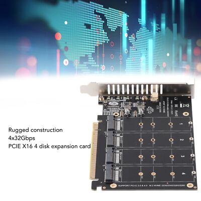 4 Port M.2 NVME SSD Auf PCIE X16 Adapter High Speed 4x32Gbps Soft.