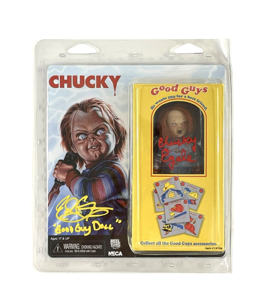 Child's Play Chucky Cast Crew Signed NECA 8” Action Figure Ed Gale