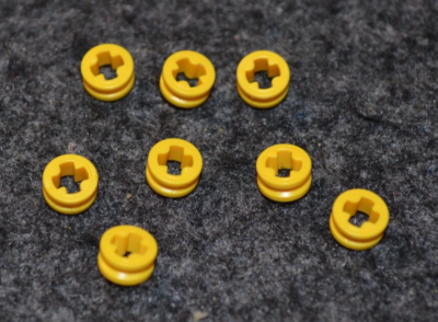 8) Yellow Technic Axle End Stop / Spacer Bricks ~ New Lego