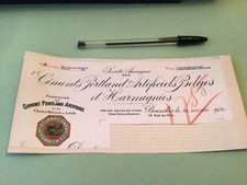 Belgium Portland cement   company 1938 Bill head  Ref 50729
