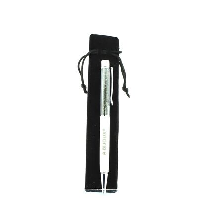 Peridot brut France mineral pen. White color.