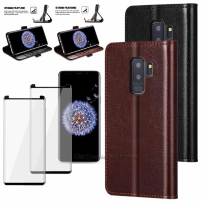 For Samsung Galaxy S9/S9 Plus Case Wallet Leather Stand Cover / Screen Protector