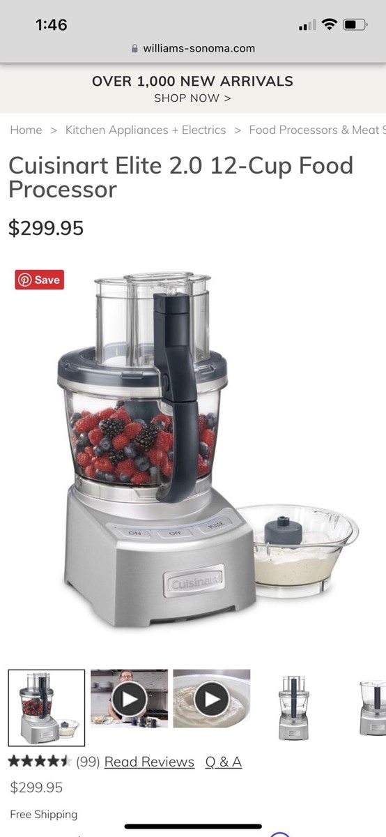 Cuisinart　FP-12DCS　ELITE COLLECTION　未使用 Cuisinart FP-12DC Elite Collection 12-Cup Food Processor for sale