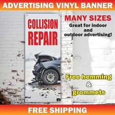 COLLISION REPAIR Advertising Banner Vinyl Mesh Sign AUTOMOTIVE service mechanic