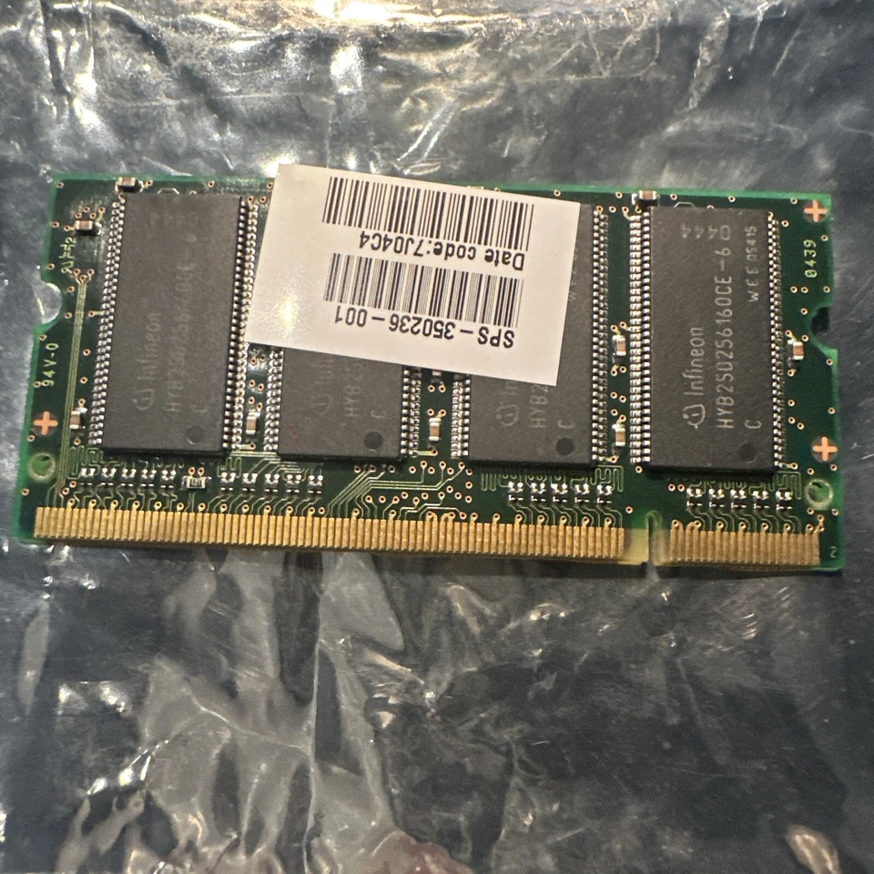Infineon 256MB DDR RAM PC2700S-2533-0-A1 333MHz SODIMM Memory HYS64D32020GDL-6-C - Image 4 of 4