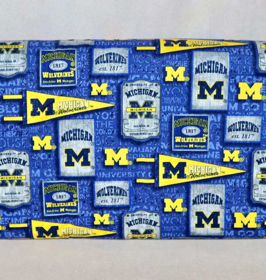 Michigan Wolverines ~ Logo Pattern College Cotton Fabric 1/4 Yard 9” X 44” - Image 4 of 4