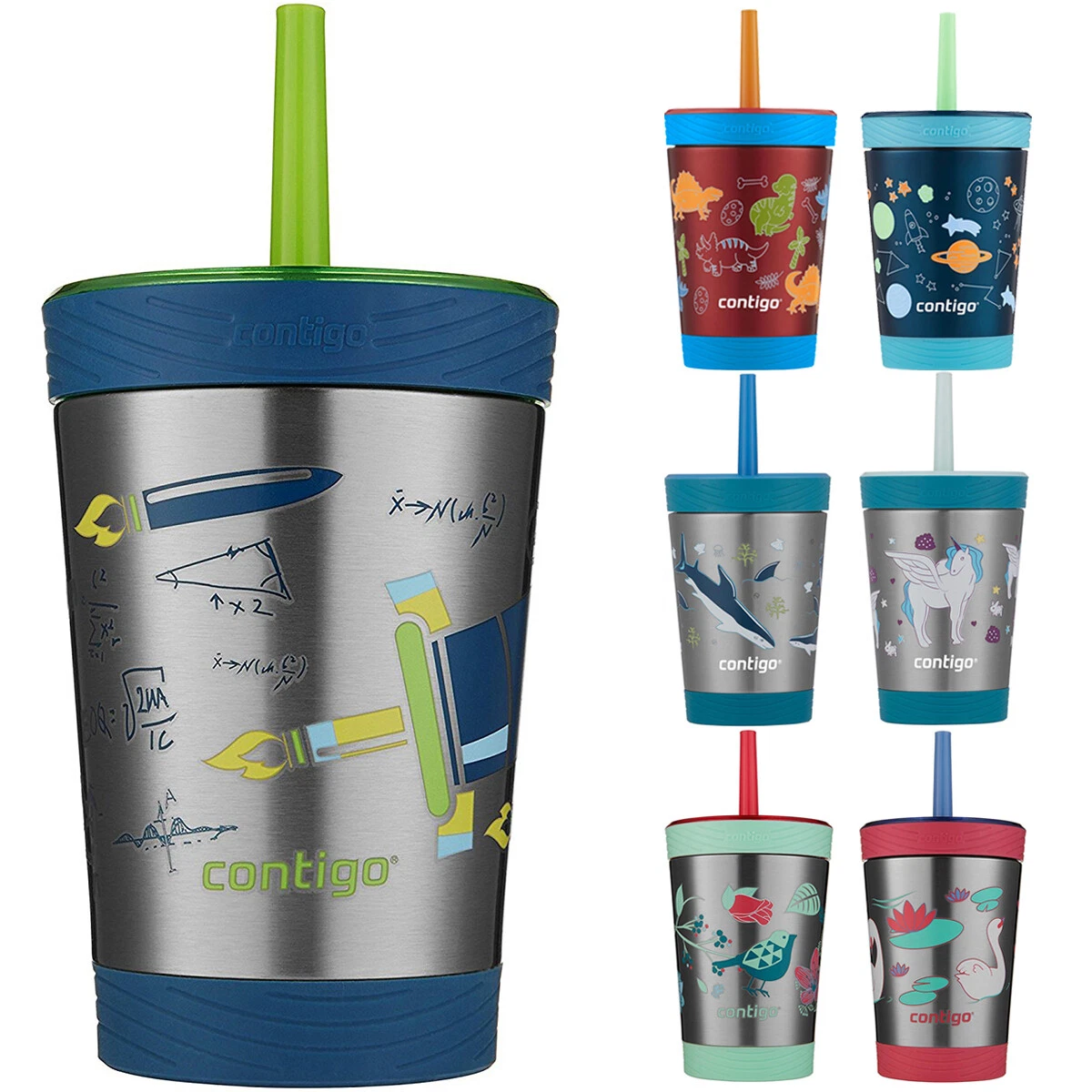 Tiblue Kids & Toddler Cup - 4 Pack 8oz Spill Proof Stainless Steel