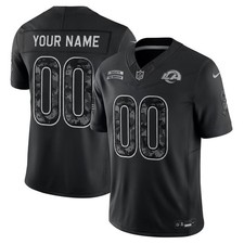 Custom Nike NFL 2026 Los Angeles Rams Salute to Service Stitched Black Jersey