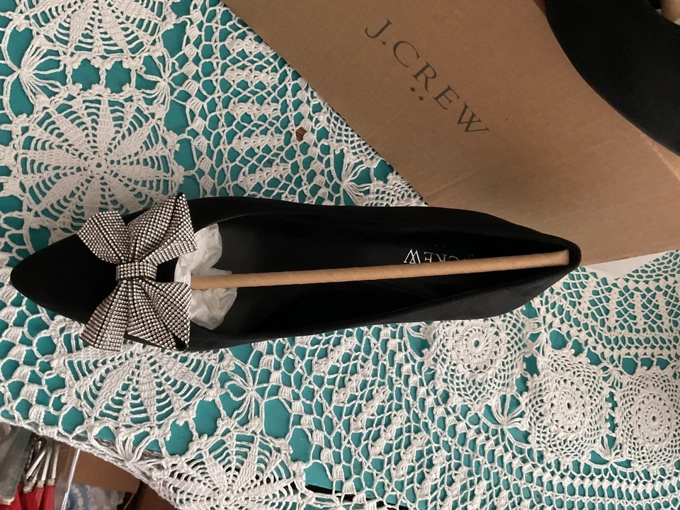JCrew котенок каблук кристалл бант замшевые туфли новый в коробке size8 - Изображение 4 из 4