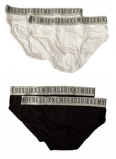 BIKKEMBERGS men's briefs pack of 2 pieces visible elastic elastic cotton underwe