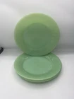 1950's Jadeite Fire King Jane Ray 9” Dinner Plates Signed Ribbed - Lot Of 4