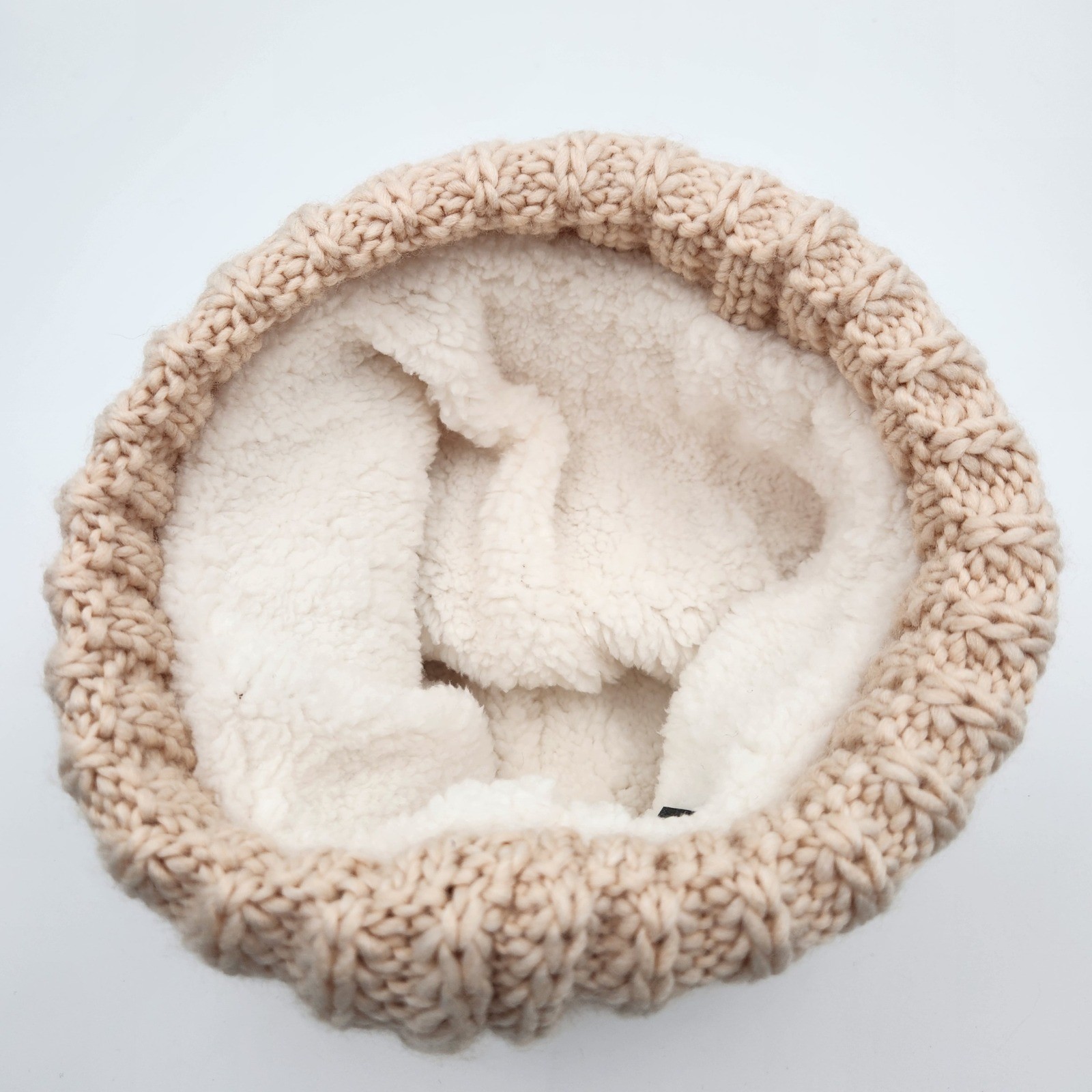 Beanie Hat With Pom Pom & Chunky Beanie Fleece Lined Bundle Winter Warm Hats