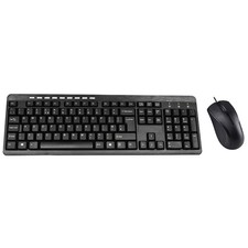 USB Wired Keyboard And Mouse Set Combo UK QWERTY Layout For PC Laptop Full-Size