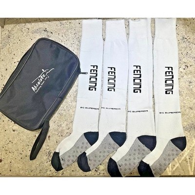 2 Pair Fencing Socks + Carrying Case   Absolute Fencing Gear Superior Knee High