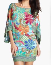 Trina Turk Zanzibar Tropical Tunic Swim Cover Up Size M Bright Floral Print