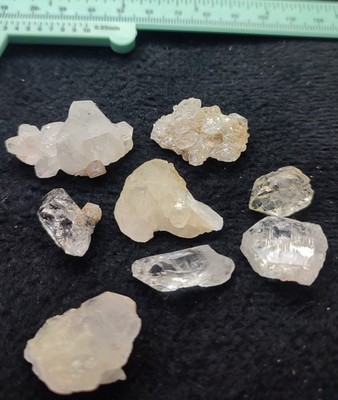 Clear etched quartz  iron stained/ step formation 7 pieces lot.