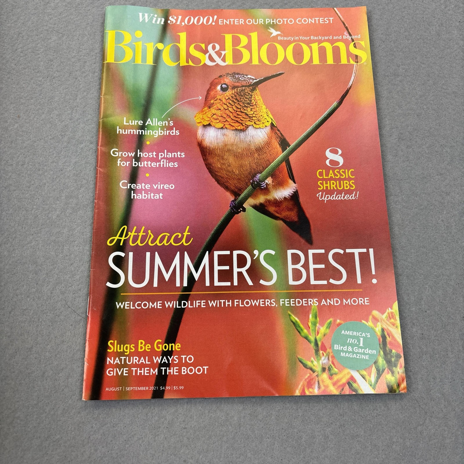 Birds & Blooms Aug/Sep 2021 Magazine Illustrated Red Orange Cover USA Softcover