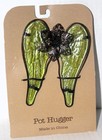 New PLANT POT Hugger GLASS & METAL Cherub or ANGEL WINGS w/Flower DECOR Hanger — photo 1