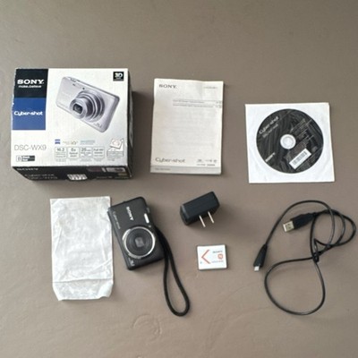 Sony Cyber-shot DSC-WX9 16.2MP Compact Camera Black 5x Zoom Full HD 3D Panorama