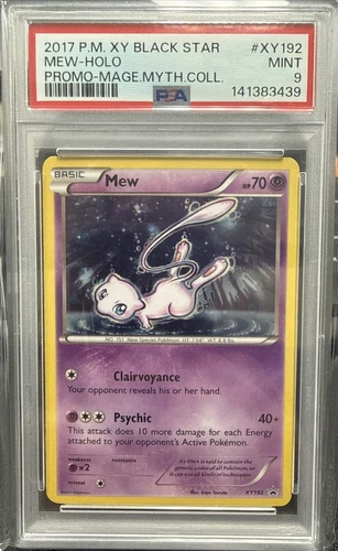 2017 POKEMON XY BLACK STAR PROMO MEW #XY192 HOLO PSA 9