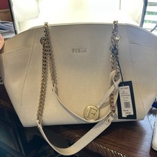 NWT Furla Saffiano Leather White tote