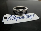 MIGNON FAGET Hematite Gemstone Sterling Silver 925 Vintage Band RING Size 7.5
